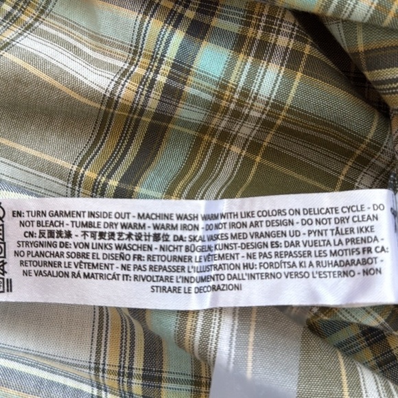 Ariat Atticus Western Shirt Mens Green Plaid Short Sleeve. Size Large. - Picture 12 of 13